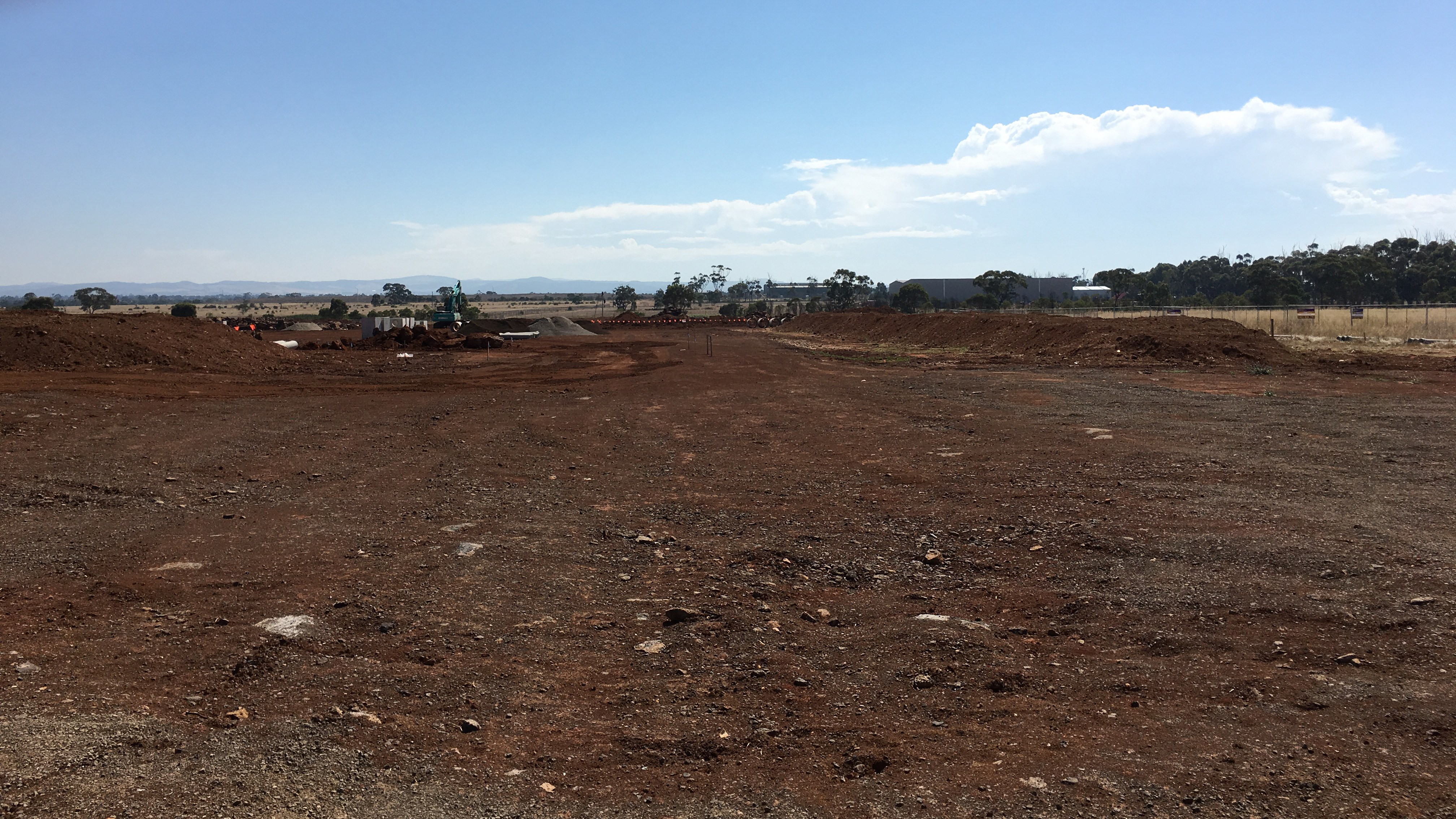 Bare graded land on a residential subdivision site
